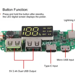 Módulo Power Bank con Display Digital – USB Dual 5V 2.4A's photo #1