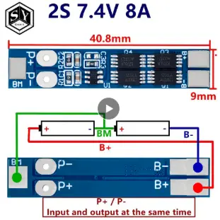 Placa BMS para batería de litio 2S 7,4 V 8A — imagen 1