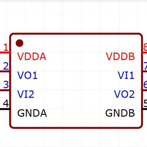 Circuito Integrado aislador digital ADUM1201ARZ-YC. — imagen 2
