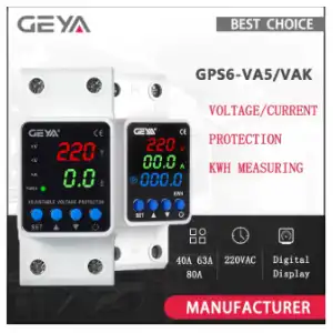 Protector de Voltaje Regulable con Display 110 y 220V 80A GEYA miniatura 1