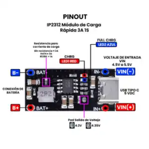 Placa de carga rápida rápida IP2312 miniatura 2